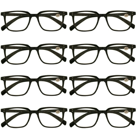 8 Packs Mens Womens Unisex Oval Frame Reading Glasses Blue Light Blocking Readers 1.00
