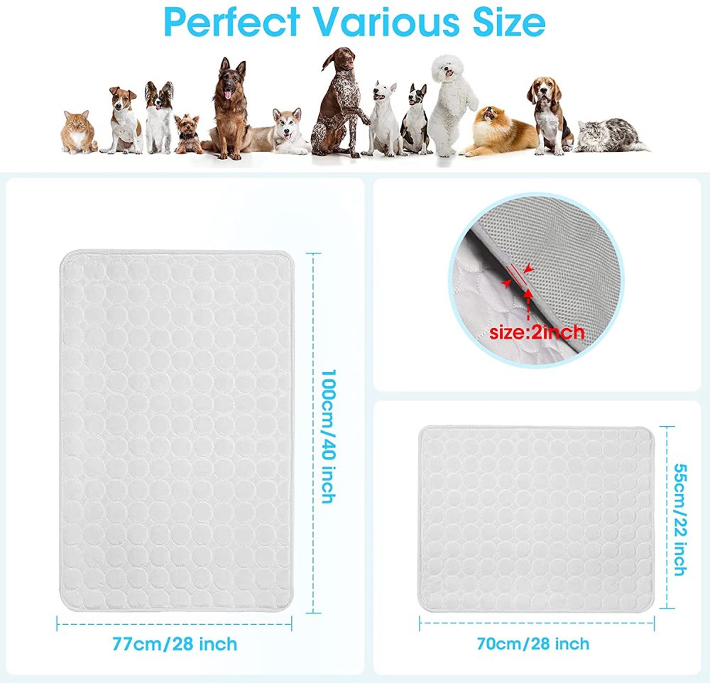 Pet Dog Summer Cooling Mats Large,Ice Blanket,Cats Bed, Mats For Dog,self cooling mat pad for kennels,crates,Portable & Washable Ice Silk Sleeping Pad,Tour Camping Massage - image 3 of 7