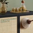 thumbnail image 4 of Brafabhome Sideboard Storage Cabinet with Natural Rattan Doors, Modern 4 Doors Buffet Cabinets with Sturdy Steel Legs for Living Room Bedroom Entryway Kitchen | Black+Natural, 4 of 7