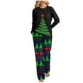 thumbnail image 3 of REORIAFEE Christmas Family Pajamas Matching Sets Funny 2 Piece Loungewear Long Sleeve Top and Pant Christmas Tree Graphic Soft Sleepwear Navy S-2XL, 3 of 8
