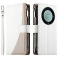 thumbnail image 1 of Funda cartera GANGXUN para Honor Magic 5 Lite , cuero PU con tarjetero, cremallera, correa de mano, soporte y protección 1413°, 1 of 6