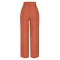thumbnail image 3 of USNSM Women's Wide Leg Lounge Pants with Pockets Lightweight High Waisted Palazzo Adjustable Tie Knot Flowy Trousers Orange S, 3 of 5