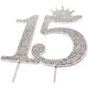 thumbnail image 4 of Decoración para tarta con corona de princesa de quinceañera, dulce fiesta de 15 cumpleaños (plata), 4 of 5