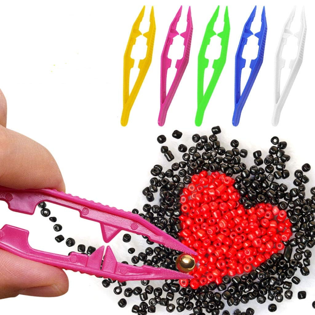 10pcs Perler Bead Tweezers Plastic Toy Clip 110x25mm Baby Tweezers Toy Clip  for Perler Beads Kids Handmade DIY Crafts