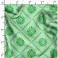 thumbnail image 2 of Soimoi Florals Printed, Japan Crepe SatinFabric, by The Yard 54 Inch Wide, Decorative Sewing Fabric for Dresses Kimonos Gowns, Lime, 2 of 6
