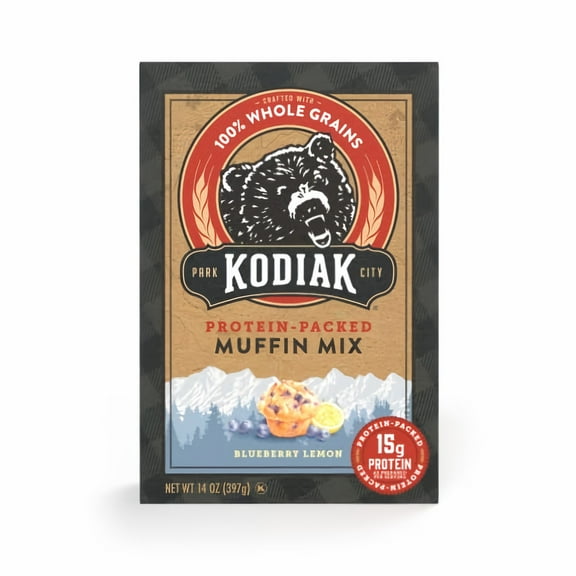 Kodiak Cakes Protein Packed Muffin Mix, Blueberry Lemon, 14 oz (Pack of 8)
