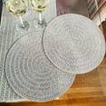 thumbnail image 4 of Sparkles Home  Madison Avenue Round Rhinestone Placemat Silver, 4 of 5