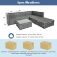 thumbnail image 3 of Costway 6PCS Patio Wicker Furniture Set Cushioned Sectional Sofa Coffee Table Navy Deck, 3 of 9