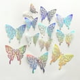thumbnail image 1 of SUNYOK 72Pcs 3D Butterfly Wall Decor, Butterfly Wall Stickers 6 Styles 3 Sizes, Removable Butterfly Cake Decorations for Party, Birthday, Wedding, Shiny Rainbow Silver, 1 of 9