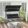 thumbnail image 2 of Outsunny 3 Seat Outdoor Swing Bench with Adjustable Canopy, Coffee Tables, 2 of 10