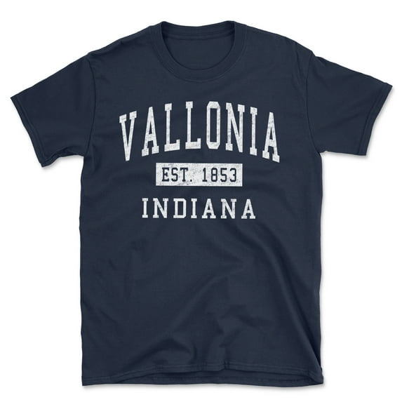 Vallonia Indiana Classic Established Men's Cotton T-Shirt
