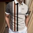 thumbnail image 3 of Mens Spring and Summer Fashion Lapel Zipper Short Sleeve Printed T Shirt Polo Shirt Top, 3 of 5