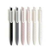 U Brands Laguna Ballpoint Pens, 6 Count, Foil Dots, Bold (1.0mm) Point, Black Ink