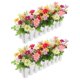 thumbnail image 2 of 2pcs Artificial Chamomile Flowers in Fence Pot – Faux Potted Plants for Home, Garden, Wedding, Party & Indoor/Outdoor Decor, 2 of 4