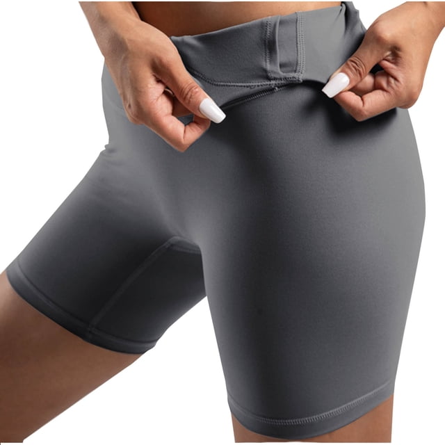 Plebaso Shorts de Cycliste pour Femmes Taille Haute Extensible Yoga Workout Shorts de Course Athlétiques pour Femmes