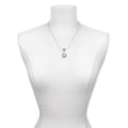 thumbnail image 3 of Delight Jewelry Silvertone Beaded Pink Crystal Horseshoe with Good Luck Mia Monkey Charm Necklace, 3 of 4
