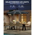 thumbnail image 6 of 10ft Solar LED Offset Hanging Market Patio Umbrella for Backyard, Poolside, Lawn and Garden w/Easy Tilt Adjustment, UV Protection, Sturdy 8 Ribs - with 32 LED Lights, 6 of 7