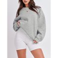 thumbnail image 4 of Jersey de manga larga de gran tamaño para mujer, sudadera de lana con cuello redondo, Tops, ropa para adolescentes y niñas de otoño e invierno (L), 4 of 6