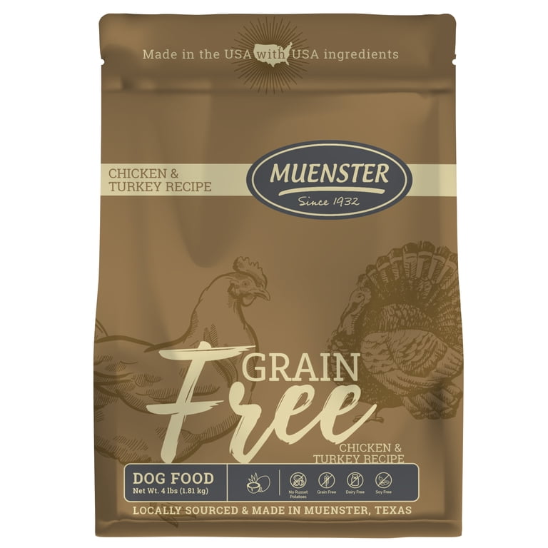 Muenster Grain Free Chicken & Turkey Dog Food, All Life Stages, 4 Lb photo 1