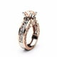 thumbnail image 1 of Anillos para mujer, regalos para mujer, moda para mujer, separación de colores, oro rosa, boda, compromiso, anillo floral, 1 of 2