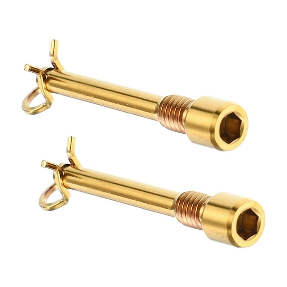 Unique Bargains 2pcs Bike Brake Caliper Bolt Screws M4x0.7 for Mountain Bicycle Titanium Alloy Gold Tone with Snap Ring