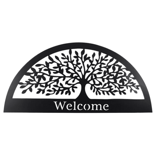 Welcome Tree Metal Sign