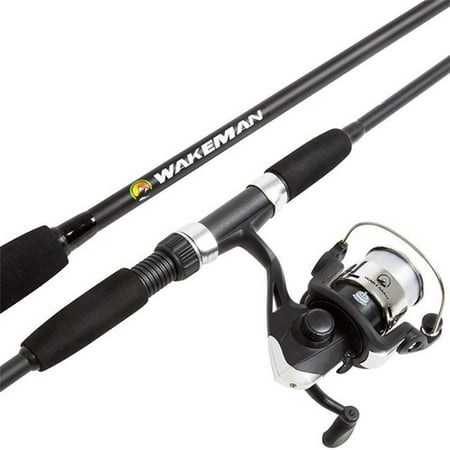 Wakeman M500010 Swarm Series Spinning Gear Rod & Reel Combo for Bass & Trout Fishing&#44; Black