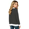 thumbnail image 4 of MecTo Women's Herringbone Knit Sweater V Neck Long Sleeve Casual Fall  Polo Pullover, 4 of 9