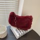 thumbnail image 2 of Bolso retro para mujer con cadena de acrílico y felpa para las axilas, Bolso informales (rojo vino), 2 of 5