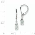 thumbnail image 2 of Sterling Silver Rhodium-plated Diamond & Green Quartz Earrings, 2 of 2