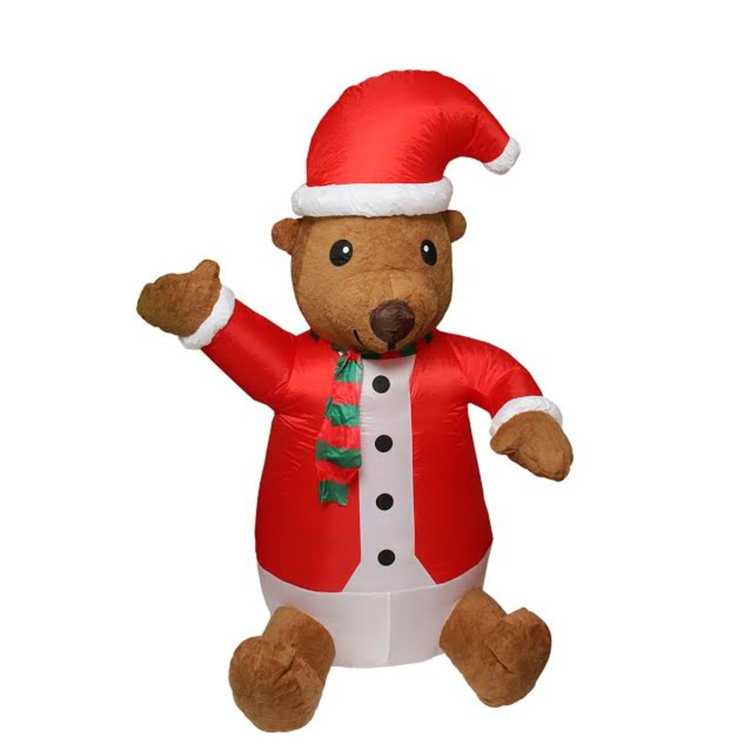 6 Inflatable Lighted Cute Bear With Plush Face Outdoor 6 Inflatable Lighted Cute Bear With Plush Face Outdoor Decoration