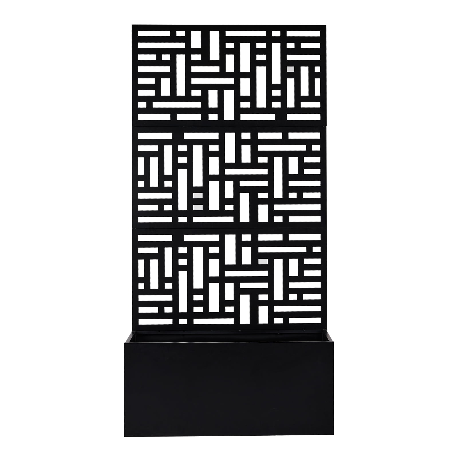 Metal Garden Bed with Trellis, 70 Inch Height Metal Planter Box with Trellis, Garden Box for Climbing Plants Vegetable, Metal Garden Bed with Drainage Holes, Black