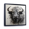 thumbnail image 2 of Designart "Grey Buffalo Of Wisdom" Animals Floater Framed Wall Decor, 2 of 7