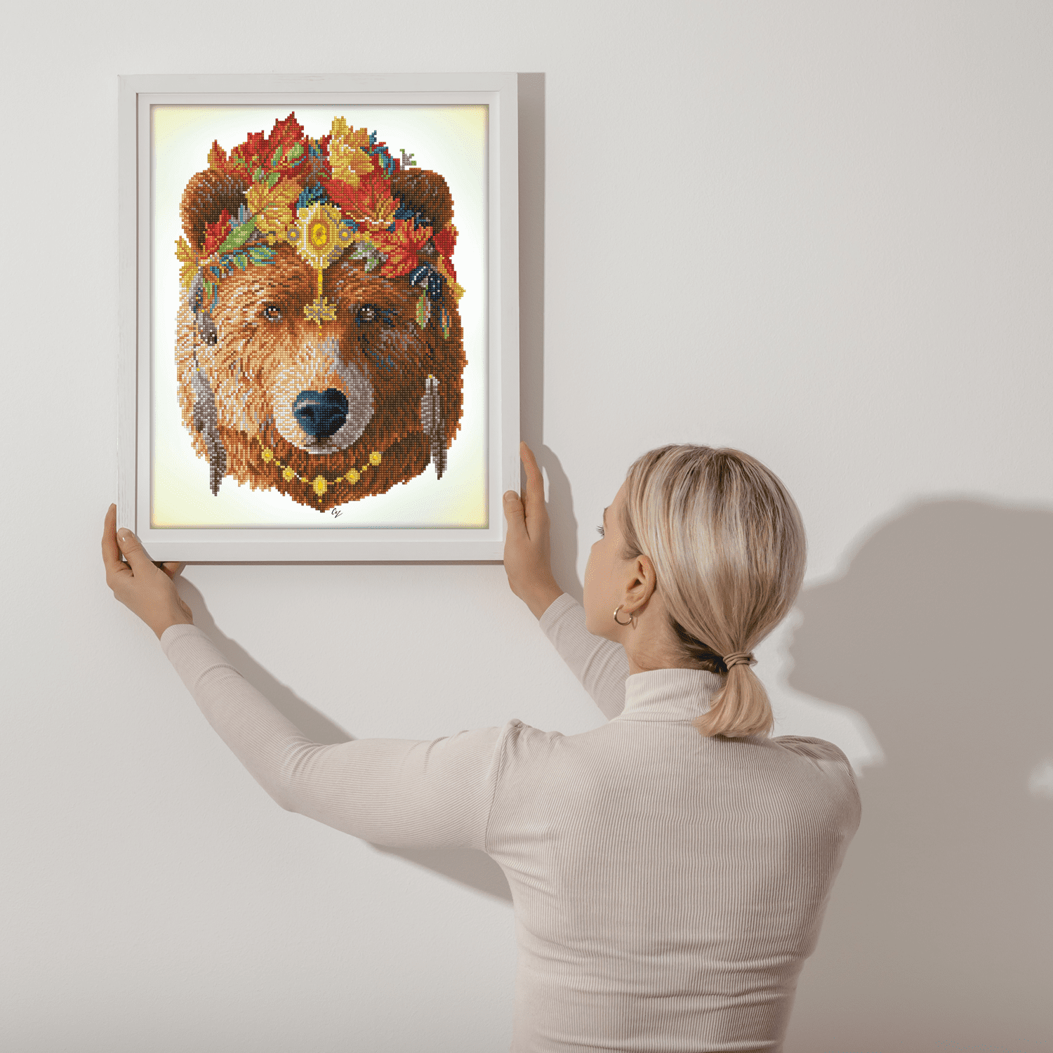 Diamond Dotz Bohemian Bear Diamond Painting Kits for Adults - Diamond Art Kits a Relaxing Creative Craft Kit with Dotz Gems 16.1x20.1