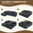 thumbnail image 2 of edx Convertible Sectional Couches Comfy Fluffy 4 Seat Memory Foam Sectional Sofa Upholstered Couches for Living Room Bedroom,No Assembly Required, Left Facing Chaise Dark Grey, 2 of 7