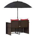 thumbnail image 5 of vidaXL Garden Sofa Brown and Red 66.14 x 66.14 x 70.87 in Poly Rattan, 5 of 6