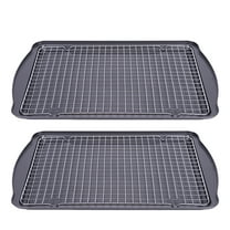 Baking Sheet with Rack Set (2 Pans   2 Racks), Stainless Steel Cookie Sheet with Cooling Rack, Non-stick Baking Sheet, Anti-Warping, Durable and Rust-Resistant, Dishwasher Safe(17.3" x 12" x 1.5")