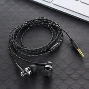 TONAIN In-Ear Earbuds with Tangle-Resistant Cord, Black, Stereo Sound, Braided Cable