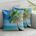 thumbnail image 3 of BANET Pillowcase Beautiful Beach with Coconut Palm Tree Blue Sky Set of 2 Square,Throw Pillow Covers Decorative for Couch and Bed for  12x12in, 3 of 7
