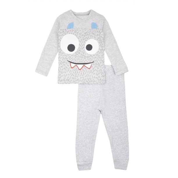 Set de 2 Piezas en Algodón Hipoalergénico, Playera Manga Larga y Pantalón Baby Creysi Gris Jaspe 2 Años