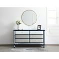 thumbnail image 2 of Elegant Decor 60 inch mirrored 6 drawer chest in blue, 2 of 10