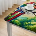 thumbnail image 4 of COMIO Waterproof Decorative Summer Colorful Hawaiian Tropical Plants Palm Leaf Square Tablecloth, 44in-60in White, 4 of 7