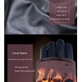 thumbnail image 3 of Leather Gloves Men's Motorcycle Touch Screen Waterproof PU Washed Leather Plus Velvet Padded Warm Driver Riding Short Gloves XL, 3 of 6