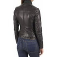 thumbnail image 2 of HOT Women's Genuine Lambskin Real Leather Jacket Stylish Collared Biker Coat W019, 2 of 3