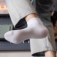 thumbnail image 4 of 3Pairs Soft Men Black White Warm Cotton Socks Set Autumn Winter Male Solid Color Breathable Business Sport Short Socks For Men, 4 of 5