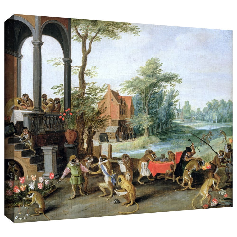 ArtWall Pieter Bruegel "A Satire Of The Folly Of Tulip Mania" Gallery-Wrapped Canvas