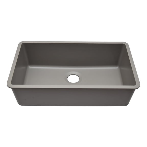 32" x 19" Quartz Kitchen Sink, Single Bowl Sink, Drop-in Sink, Undermount Sink, Granite Kitchen Sink, Galaxy Concrete Kitchen Sink, Lexicon Platinum LP-1000-C-SO