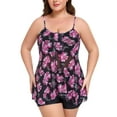 thumbnail image 6 of RELLECIGA Women's Adjustable Straps Mesh Tankini Swimsuit 2 piece Bathing Suits Plus Size Swimwear with Swim Shorts, 6 of 8