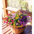 thumbnail image 6 of Sanmadrola Artificial Flowers for Outdoor Indoor Garden Home Decoration, Faux Flower Daisy with Eucalyptus Leaves Fake Plants Greenery Boxwood Porch Patio, 12 Bundles (Mix Pink Red Purple Yellow), 6 of 7