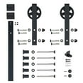 thumbnail image 2 of 6.6 Ft. Hook Strap Black Rolling Barn Door Hardware Kit with 5 in. Wheel, 2 of 4